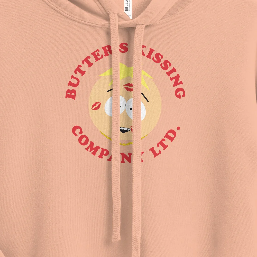 South Park Butter's Kissing Company Women's Fleece Crop Hooded Sweatshirt - Image 2
