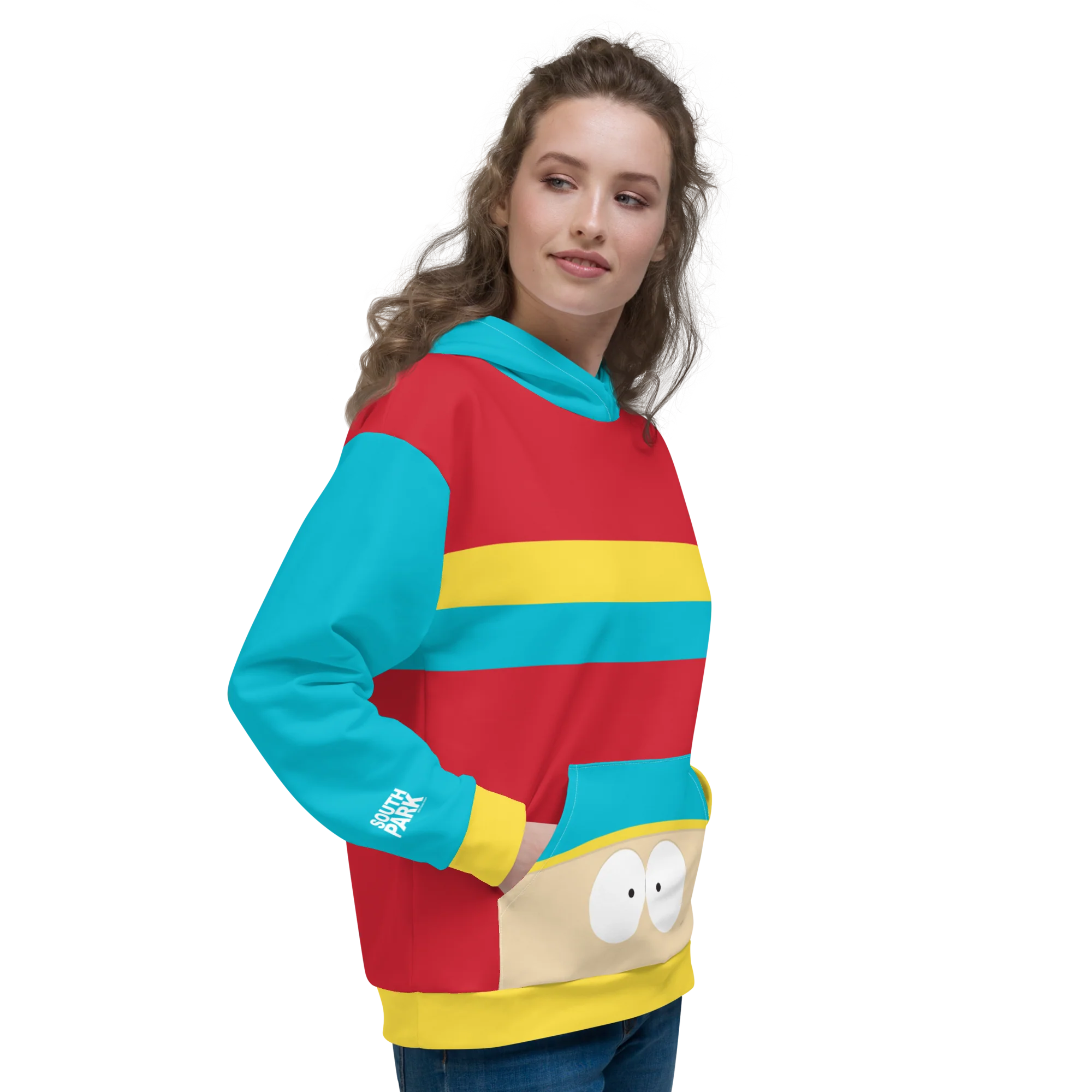 South Park Cartman Color Block Unisex Hooded Sweatshirt - Image 4