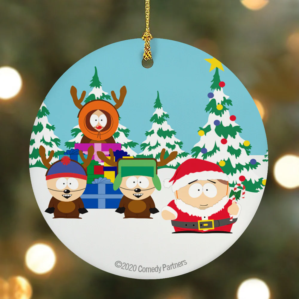 South Park Cartman Santa Round Ceramic Ornament - Image 2