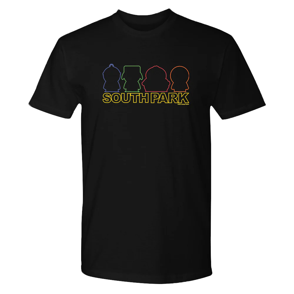 South Park Character Silhouettes Adult Short Sleeve T-Shirt