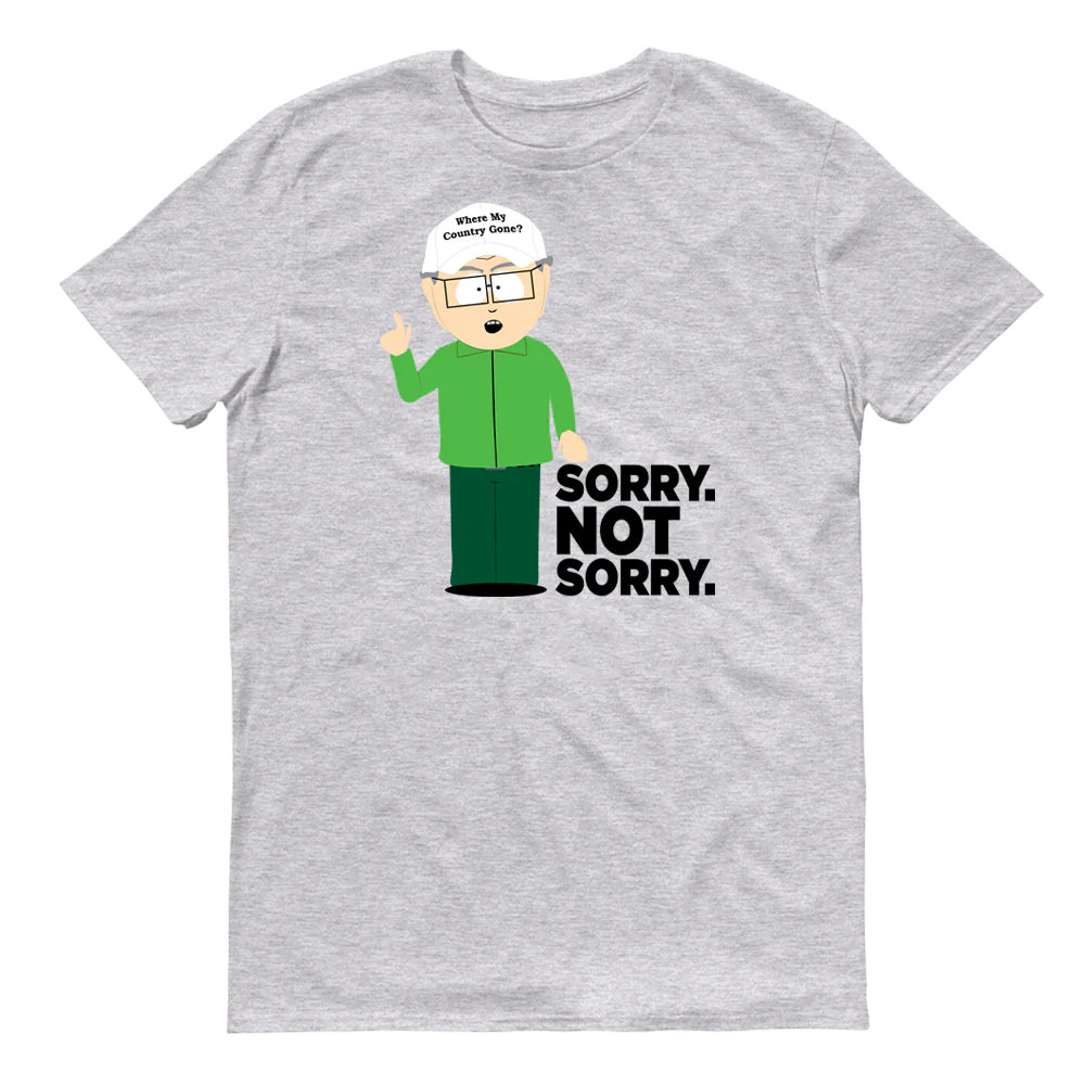 South Park Mr. Garrison Sorry Not Sorry Adult Short Sleeve T-Shirt