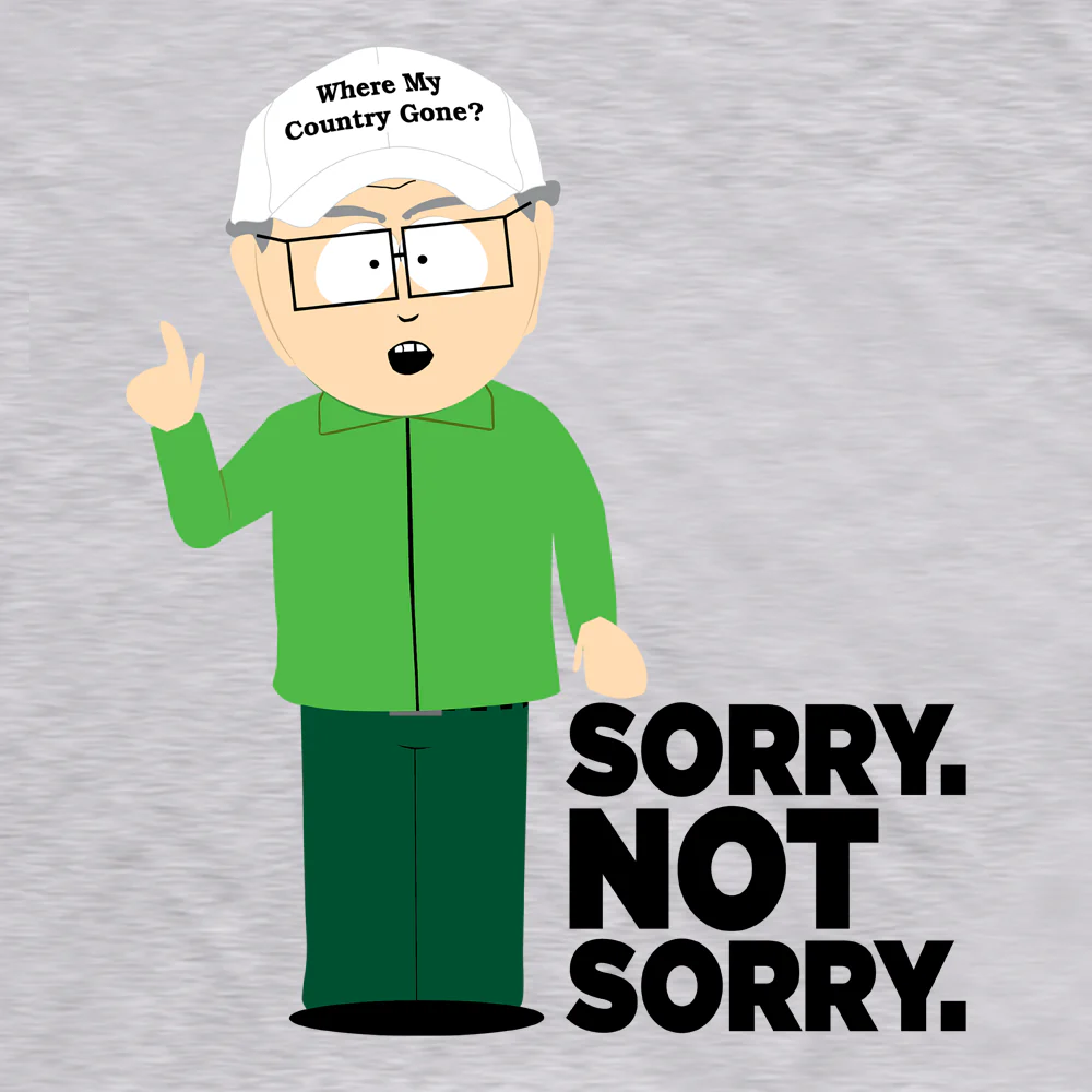 South Park Mr. Garrison Sorry Not Sorry Adult Short Sleeve T-Shirt - Image 2