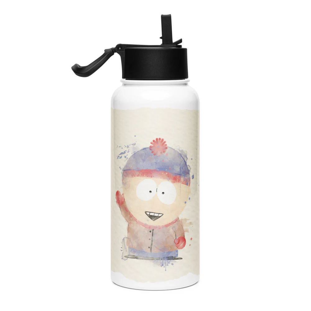 South Park Stainless Steel Water Bottle with a Straw Lid Stan Watercolor