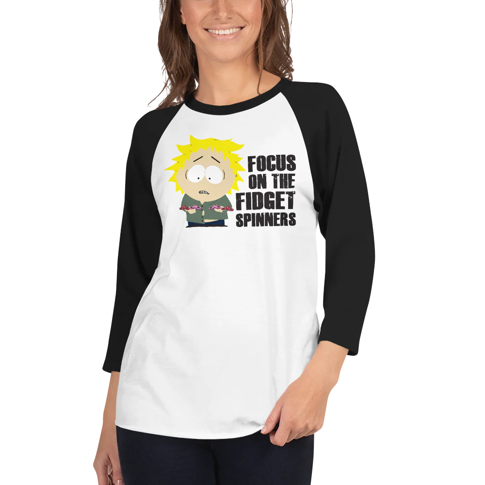 South Park Tweek Focus On The Fidget Spinners Raglan T-Shirt - Image 2