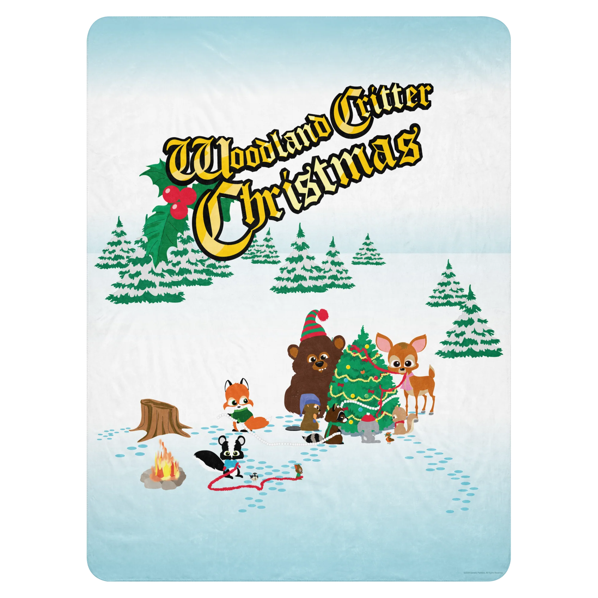 South Park Woodland Critter Christmas Sherpa Blanket - Image 9